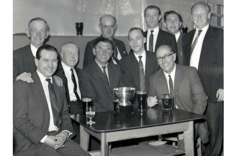 Can you help identify these happy Saracens regulars from the 1960s?