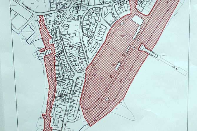 The area covered by the  public spaces protection order (PSPO) in Teignmouth.Picture: Teignmouth & Dawlish Police (19-8-23)
