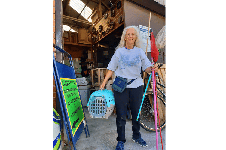 Wildlife rescuer Sally Beers stepped in to help with a sparrowhawk moved in to a Teignmouth quayside business