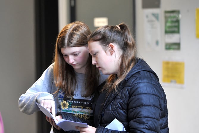 GCSE results day at South Devon University Technical College. GCSE results day at South Devon University Technical College. Katie Reed and Kaydie Sumner who will be returning to SDUTC for health and social care studies.