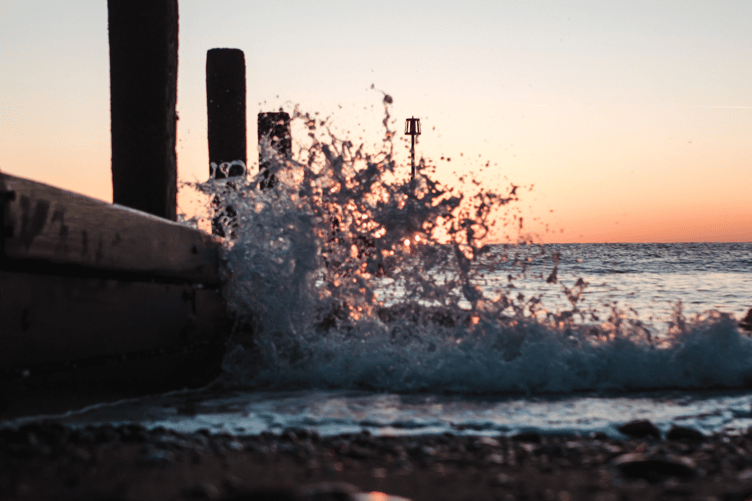 Teignmouth beach stock image