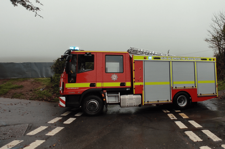 Firefighters rescue persons trapped by flood water in Teignmouth