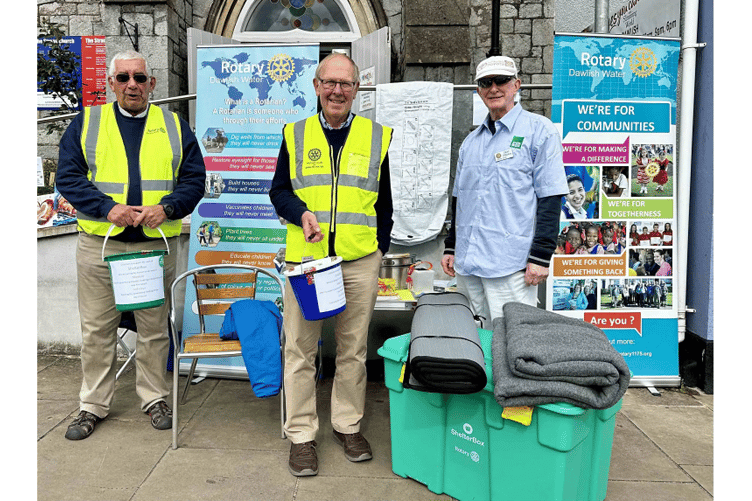 Dawlish Rotary Club's Shelterbox collection for Morocco