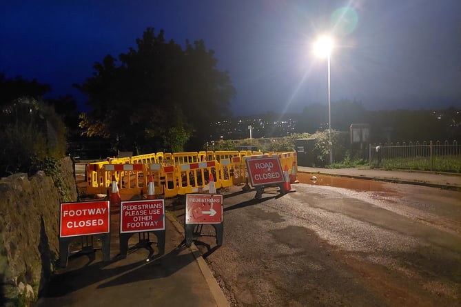 Water leak caused disruption to homes in Dawlish. Photo by Karlos CWC