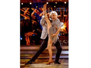 Angela’s strictly hoofing it