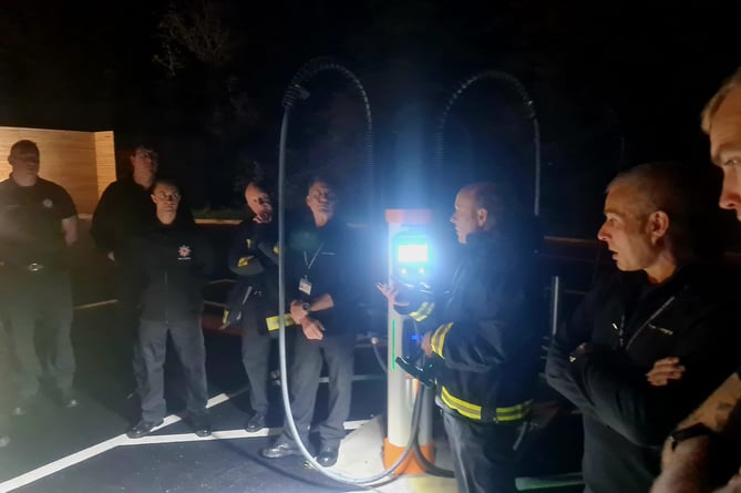 Firefighters electric charging point exercise 