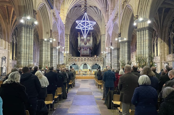 A full Exeter Cathedral for the Harvest service.  AQ 9568