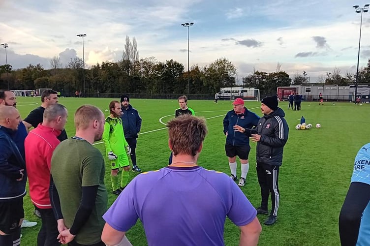 Exeter City Assistant Manager Kevin Nicholson puts para sports groups through their paces at the club's Cliff Hill Training Ground.