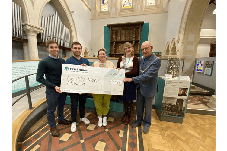 Persimmon Homes presents Newton Abbot Museum with cheque for £2,000