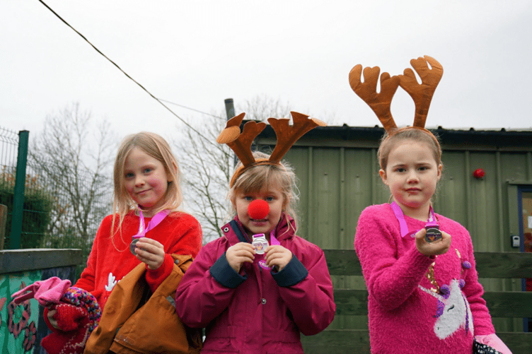 Reindeer race for Rowcroft at Hennock Primary School