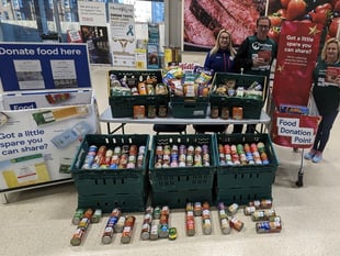 Customers donate thousands of meals worth of food