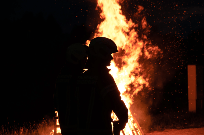 Firefighter stock image 