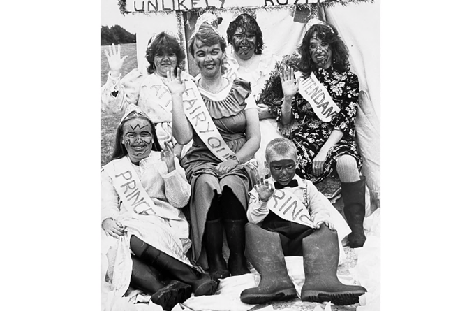 Visiting carnival royalty from Chagford. Although we are led to believe that this was not the official royal party for that year.
