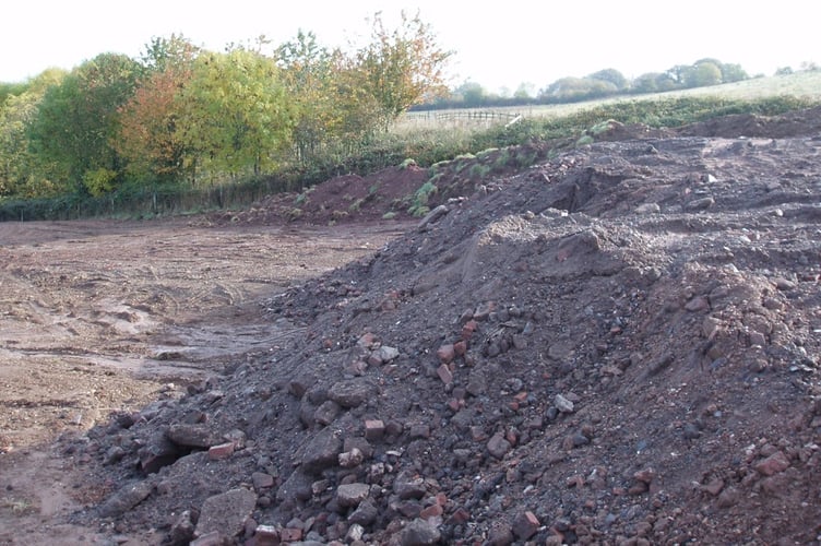 The waste dumped near at Pynes Farm, Politmore.