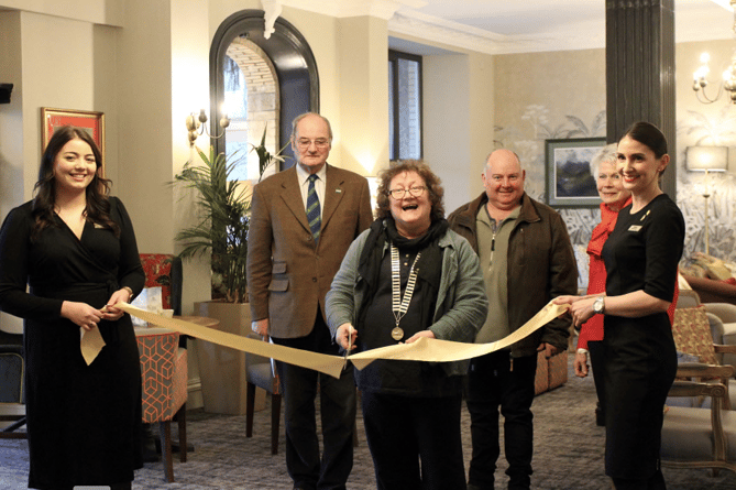 Pictured with Charlotte are fellow councillors from left to right Maurice Retallick, Mark Wills and Jennifer Prior while the ribbon is being held by Hotel Joint General Managers Elizabeth Frediani, left, and Danielle Palmer.