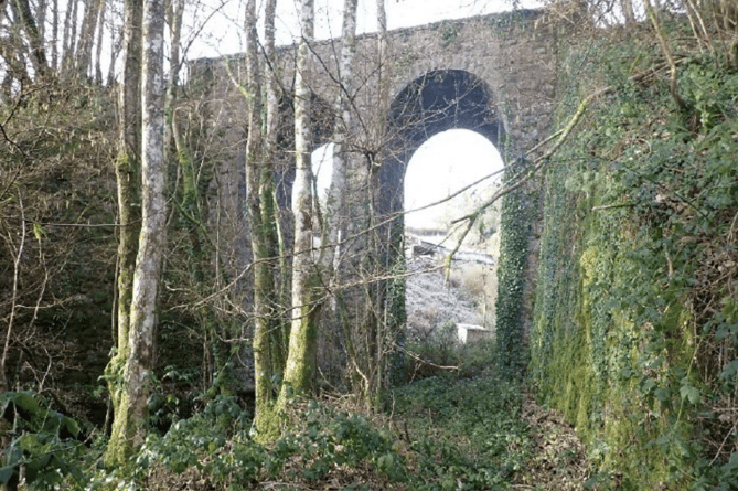 Lustleigh Viaduct before work was completed.