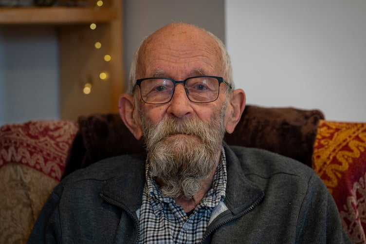 Tim Wardle 85, photographed in his home in Kingsteignton