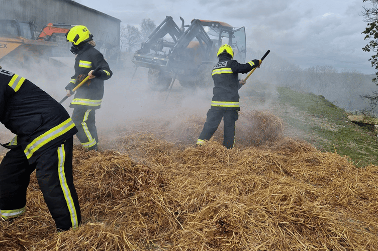 Chagford firefighters tackle straw chopper fire