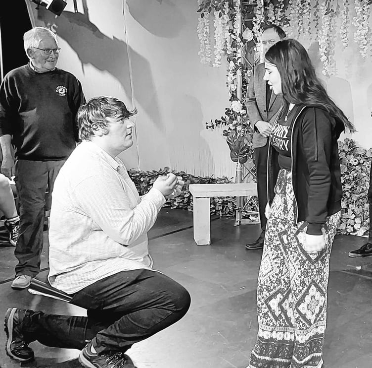 Stuart Lyon (Leonato), Lewis Bird (Claudio), Iain Ferguson (Antonio)  and Amy Watkins (Hero)