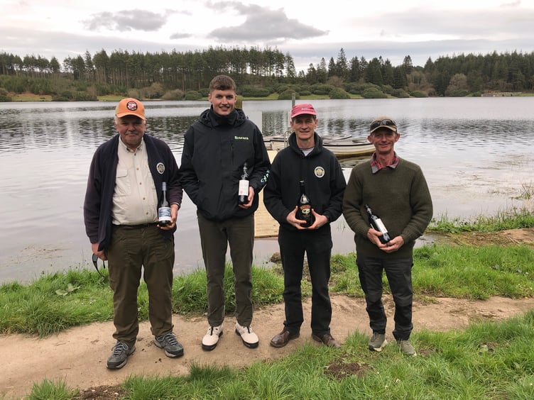 Winners pictured from left to right, Chris Bolt, Alex Venn of Willand who won the raffle draw prize, John Hern and Darren Penfold.