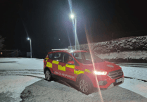 Chagford's firefighters see rain turn to snow 
