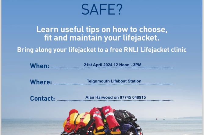 RNLI Teignmouth volunteers to hold free lifejacket clinic