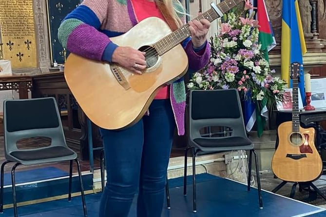 Julia Howe performs at the Teignmouth Folk Festival CD launch at St James' Church