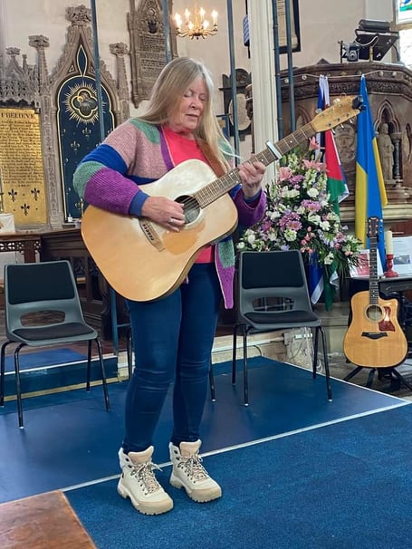 Julia Howe performs at the Teignmouth Folk Festival CD launch at St James' Church
