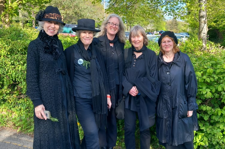 Teignmouth protesters prepare to join the march