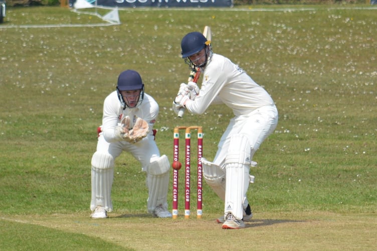 Barton's Adrian Lipton takes aim through the covers in the win over Ipplepen