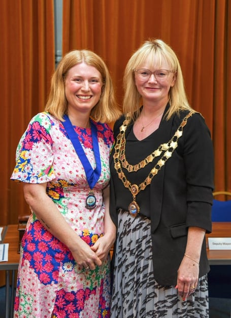 L-R Teignmouth deputy mayor councillor Chloe Myers and Teignmouth mayor councillor Cate Williams (photo: David Caunter)
