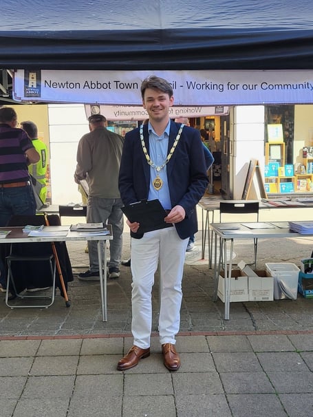 Mayor of Newton Abbot Alex Hall at his first public event 