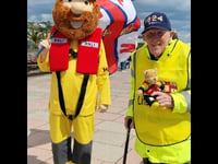 Retired vicar recovering from broken leg walks a mile a day for RNLI