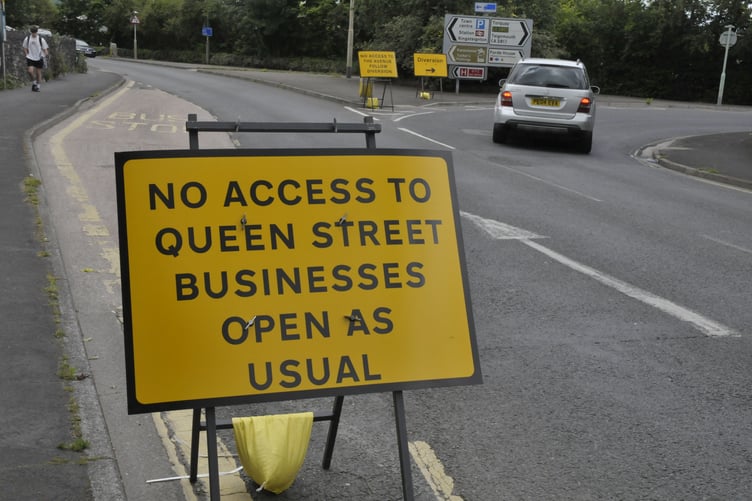 'No Access to Queen Street' says the sign on Courtlands Road