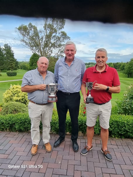 From left to right, Mike Morgan Trophy winner Steve Johnson, Senior Captain Mike Lang and Don Crab Cup winner Patrick Darch