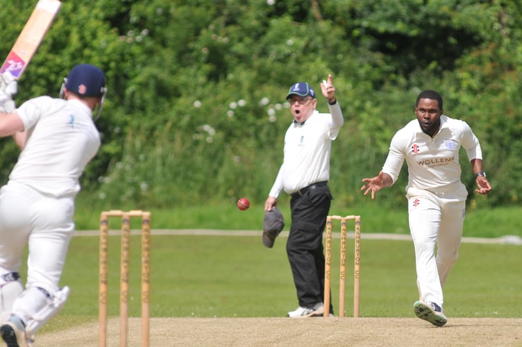 Devon Cricket League C Division West.  Ashburton versus South Devon, Ashburton started the batting after winning the toss and put up 254 for 7 over the 45 overs, while South Devon made 136 all out after 33.4 overs giving the homeside a 118 run win. No ball - South Devon's Mali Marshall 