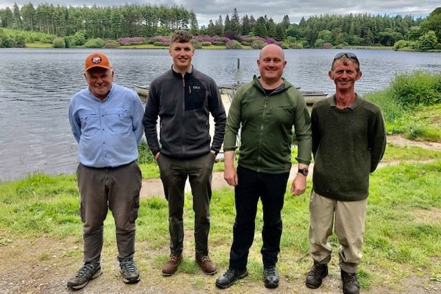 Snowbee Top Rod - Kennick Bank June 9th. Left to right- Chris Bolt, Alex Venn, Darren Penfold and Robert Gale