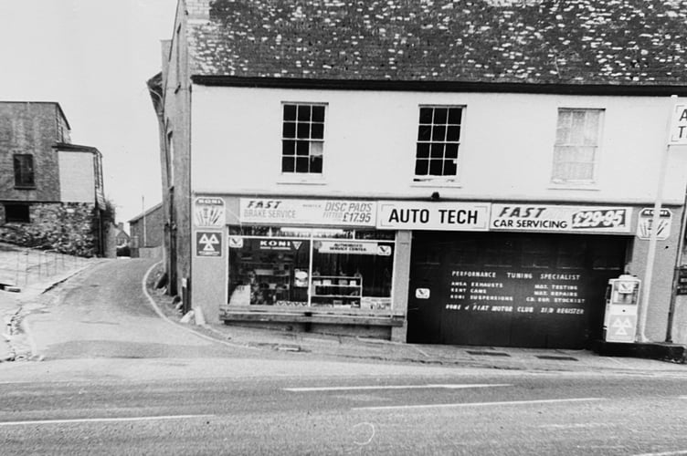 The Auto Tech garage in Newton Abbot which used to be located on  the junction of Exeter Road and Highweek Street