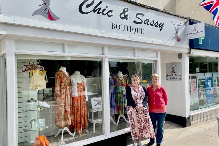 Sarah Nicks and Julie Lister outside Chic and Sassy Boutique in Dawlish