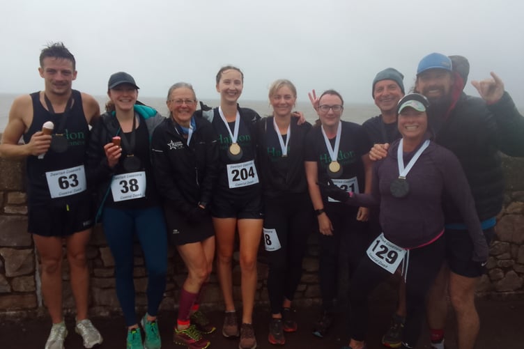 HaldonCoastalDash- left to right, Will Evans, Nat Charlton-Bowern, Anthea Board, Alice Stuckey, Val Blacklock, Cat Matthews, Jonathan Armes, Holly Manigan and Jon Harvey