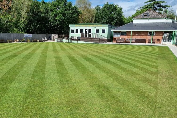 Bovey Tracey bowls stock image