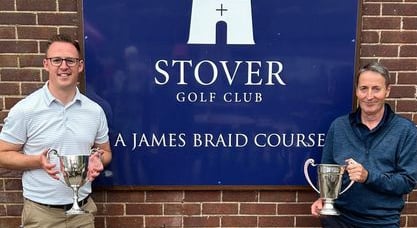 Stover GC's club champions, Matt Lyne and Neil Harrison