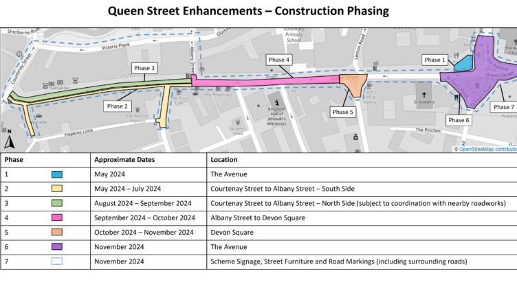 Construction phasing map for Queen Street