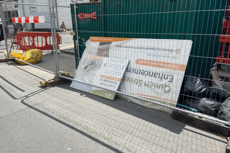 What appears to be the Queen Street information boards