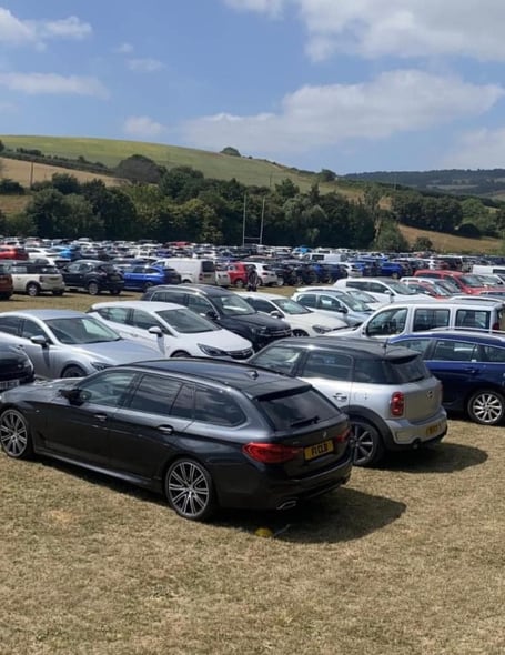 Parking on field at Teignmouth Airshow Broadmeadow car park