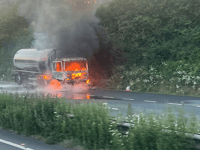 In Pictures: Milk tanker fire on A38 near Ivybridge