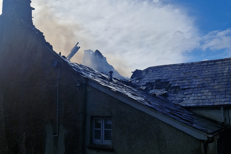 South Tawton house fire where roof collapsed