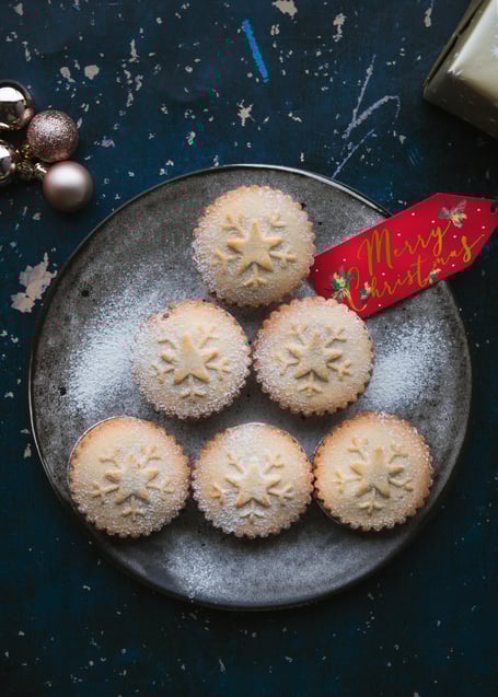 Mince pies on a plate