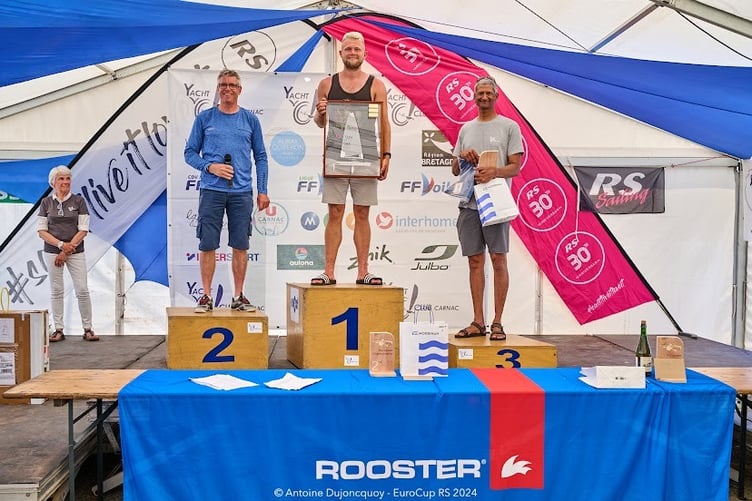 Ben Flower on the podium