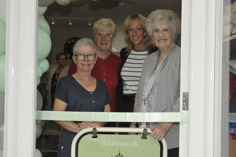 An assemble from a bygone era: The previous owners of Mrs B's Bonnets came along to the opening to support Jackie. From left to right: Jackie, Paulette, Tara and Val.